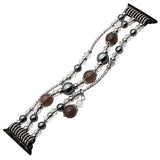 Luxury Agate Bead Watchband for iWatch Apple Watch 38mm 42mm Series 1 2 3 Women Band Flexible Strap Wrist Bracelet with Adapters