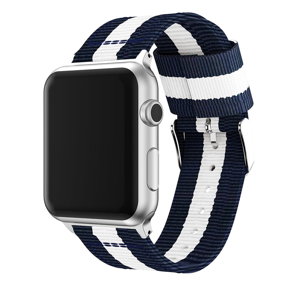 Nylon strap for Apple watch band 44mm 40mm iWatch band 42mm 38mm Stripe belt watchband bracelet apple watch series 3 4 5 se 6