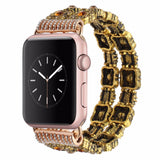 Luxury Agate Bead Watchband for iWatch Apple Watch 38mm 42mm Series 1 2 3 Women Band Flexible Strap Wrist Bracelet with Adapters