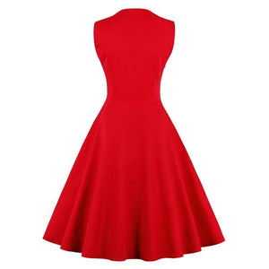 Plaid Vintage Red Tunic Summer Dress Women Button Pinup Girls 1950s Dress