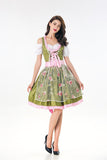 Adult WomenOktoberfest Costume Maid Wench Germany Bavarian Short Sleeve Fancy Dress Beer Girl Dirndl Outfit