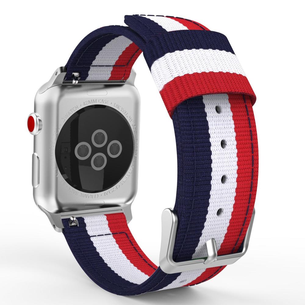Nylon strap for Apple watch band 44mm 40mm iWatch band 42mm 38mm Stripe belt watchband bracelet apple watch series 3 4 5 se 6