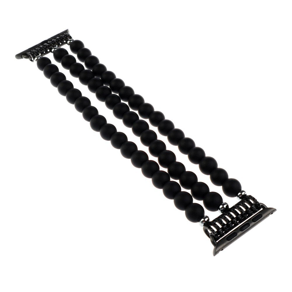 Flexible Cord Pearl Agate Strap for Apple Watch Series 4 3 2 1 Band for iWatch Watchband Wrist Band Woman Fashion Bracelet