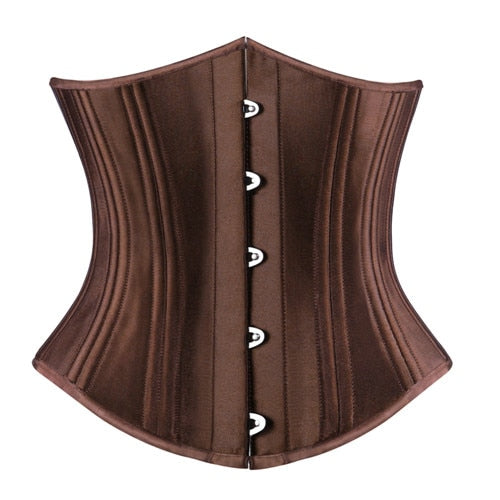 S-6XL Plus Size Sexy Satin Steel Boned Underbust Waist Trainer Corset Underbust Corset