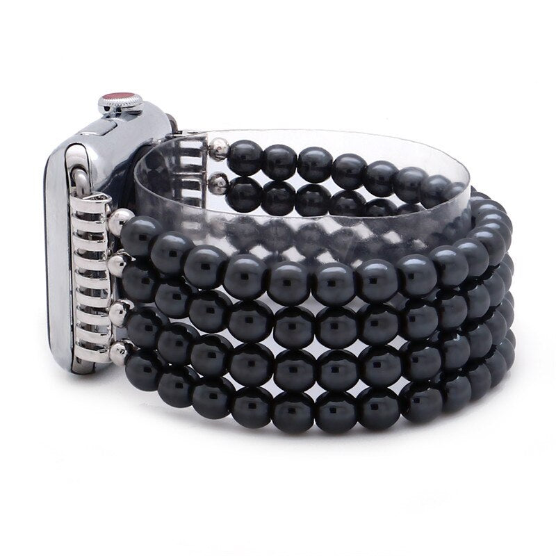 Fashion Jewelry Watch Strap for Iwatch 5 4 3 Bracelet Bead String Wristband Replacement Apple Watchband Women Girl Wriststrap
