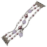 Luxury Agate Bead Watchband for iWatch Apple Watch 38mm 42mm Series 1 2 3 Women Band Flexible Strap Wrist Bracelet with Adapters