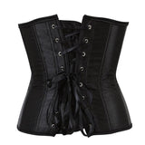 Sexy Solid Corset Waist Shapers Everyday Waist Cinchers Slimming Shapewear Lace Up Satin Underbust Corsets S-6XL