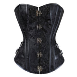 S-6XL Steampunk Corset Overbust Gothic Women Black Brocade Corsets And Bustiers Slimming Waist Trainer Bustier Corselet
