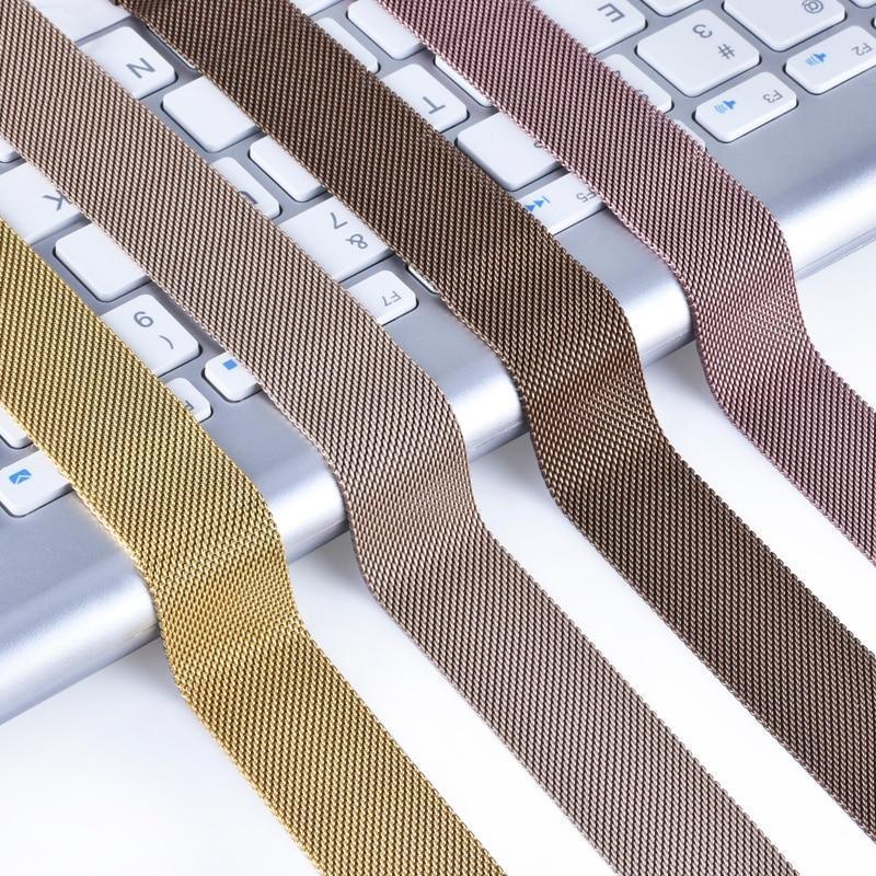 Antique Gold Milanese Stainless Steel Apple Watch Band