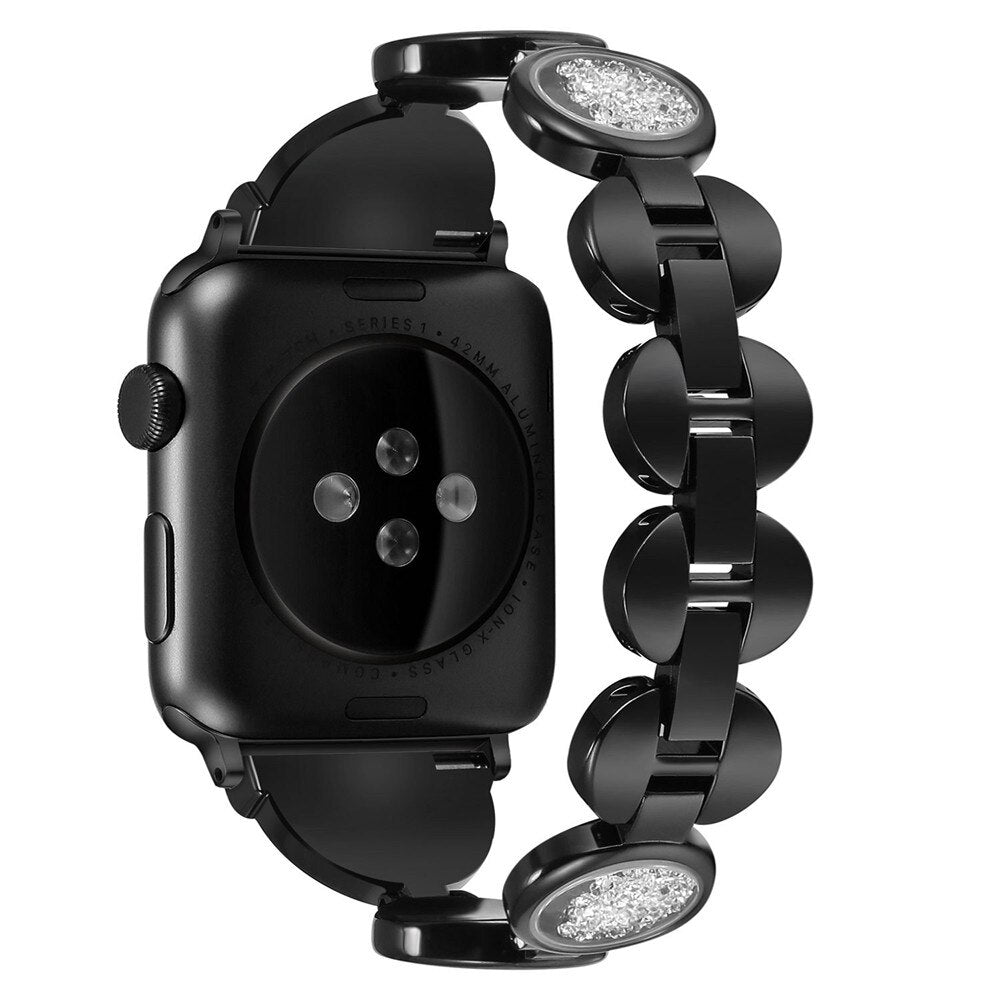 Diamond Band Strap For Apple Watch Iwatch 4 3 2 1 Band 42mm 44mm Stainless Steel Replace Strap For Band 38 40mm Woman Bracelet