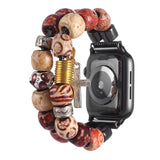 Wooden Beads Jewelry Bracelet for Apple Watch SE Band Series 6 5 4 3 Women Girl Fashion Strap for iWatch 40mm 44mm 38/42mm Belt