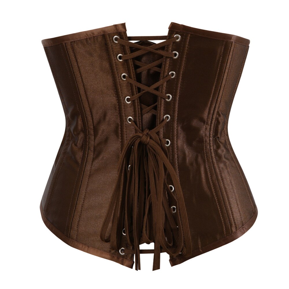 S-6XL Plus Size Sexy Satin Steel Boned Underbust Waist Trainer Corset Underbust Corset