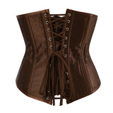 S-6XL Plus Size Sexy Satin Steel Boned Underbust Waist Trainer Corset Underbust Corset