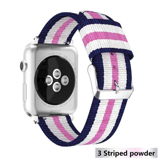 Nylon strap for Apple watch band 44mm 40mm iWatch band 42mm 38mm Stripe belt watchband bracelet apple watch series 3 4 5 se 6