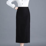 Women Office Spring Autumn Sexy Korean Black Pencil Skirts Ladies High Waist Elegant Long Skirt Party Club Skirt