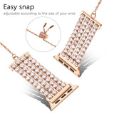 Women Diamond Bracelet for Apple Watch Band 40mm 44mm 42mm 38mm Stainless Steel Bling Jewelry Strap for iwatch Series 6 SE 5 4 3