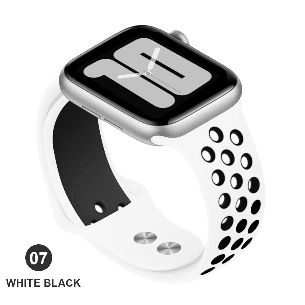 Band for Apple Watch 5 4 3 2 1 42MM 38MM soft Breathable strap Silicone Sports bands for Nike+ Iwatch series 5 4 3 40mm 44mm