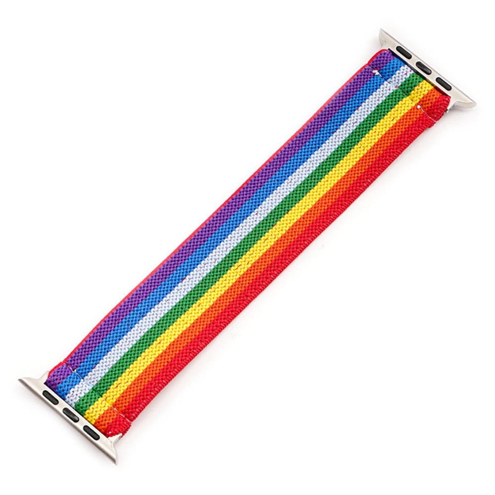 Bohemia Elastic Nylon Watch Strap for Apple Watch Band 42mm 44mm 38mm 40mm Scrunchie Solo Loop Bracelet for iwatch 6 SE 5 4 3