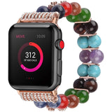 Women's Jewelry Strap For Apple Watch Band 6 5 4 40/44mm Diamond Stainless steel Agate Bracelet For iWatch Series 3 38/42mm Band