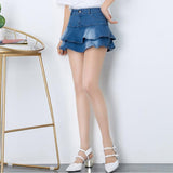 Harajuku Punk Denim y2k Skirt With Shorts Ruffle Korean Streetwear Ladies Summer High Waist Jeans Shorts Skirts