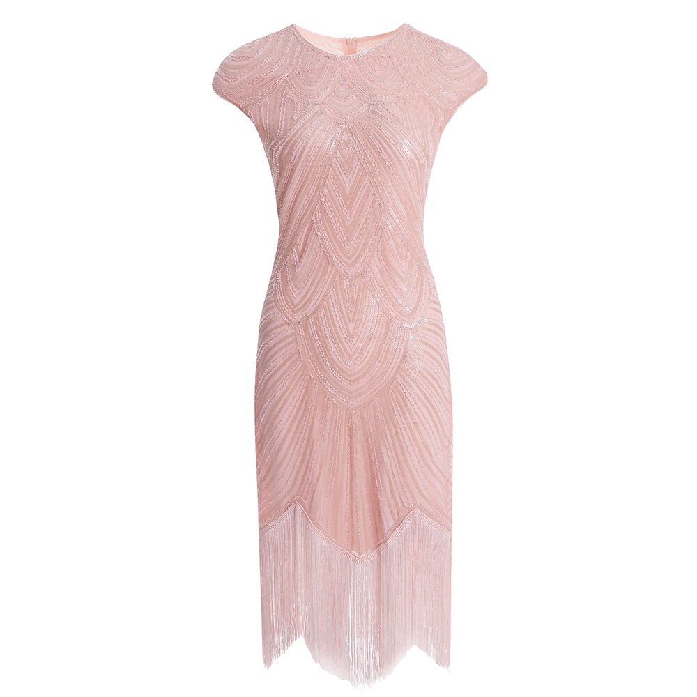 Women's 1920S GATSBY Sequins O-neck Beaded Fringed Dress Hot Club & Night Out Dresses Sexy Fringed Night Club Dress