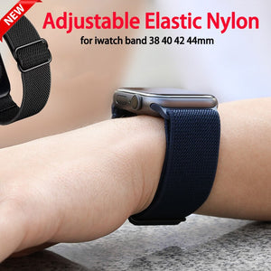 Scrunchie Watch Band for Apple Watch 6 Band 40mm 44mm 38mm 42mm for Iwatch Series 5 4 3 SE Elastic Nylon Bracelet Adjustable
