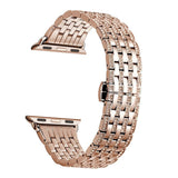 Luxury Metal Diamond Case For Apple Watch Stainless Steel Strap Watch Band