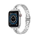 Diamond Stainless Steel Strap For Apple Watch Band 6 40mm 44mm Women's Metal Luxury Bracelet iwatch series 6 5 4 SE 3 38mm 42mm