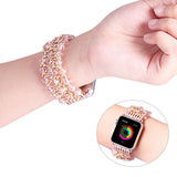 Dressy Straps Replacement for Apple Watch Bands 5 Bracelet iWatch Series 44mm 40mm Band Strap Woman Bling Accessories Black Bead