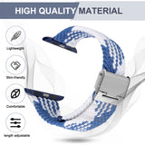 Adjustable elastic nylon Apple Watch Bands 44mm 40mm 38mm 42mm, iWatch Bands for Women Men, Adjustable Braided Solo Loop