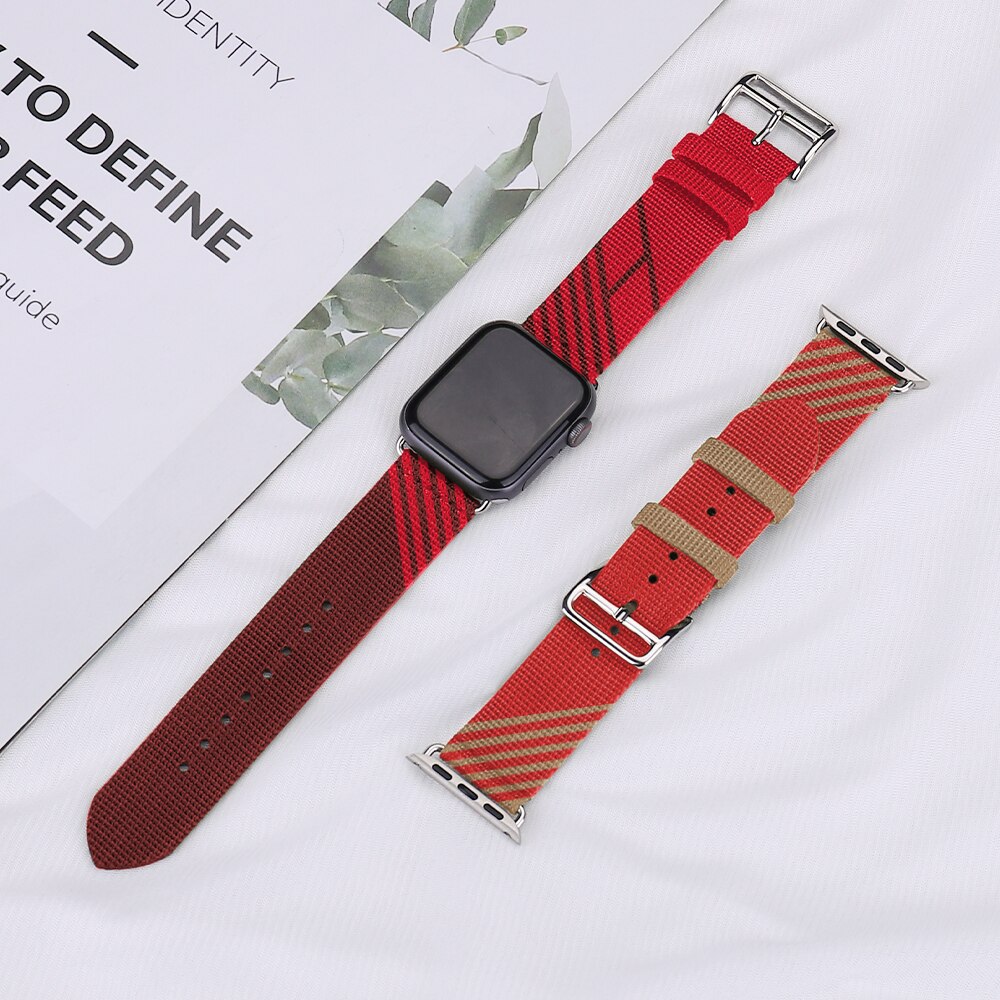Nylon braid Jumping Single Tour Strap for iWatch 38mm 42mm sports band for Apple Watch 40mm 44mm bracelet 6 SE 5 4 321 Series