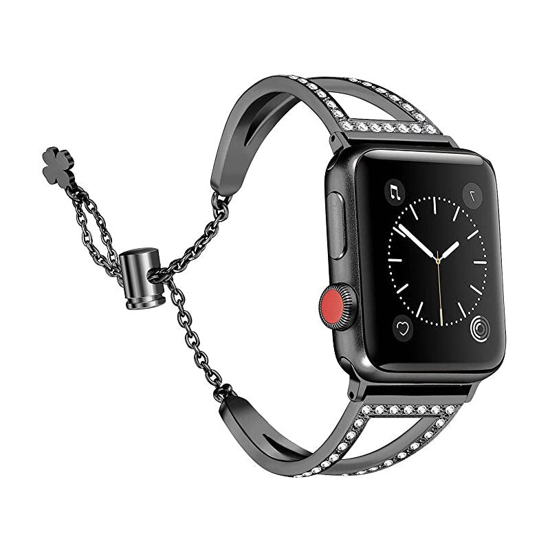 Diamond Stainless Steel Strap For Apple Watch Band 6 44/40mm 38/42mm iWatch Series Bands 6 SE 5 4 3 jewelry Womens Belt Bracelet