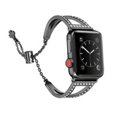 Diamond Stainless Steel Strap For Apple Watch Band 6 44/40mm 38/42mm iWatch Series Bands 6 SE 5 4 3 jewelry Womens Belt Bracelet