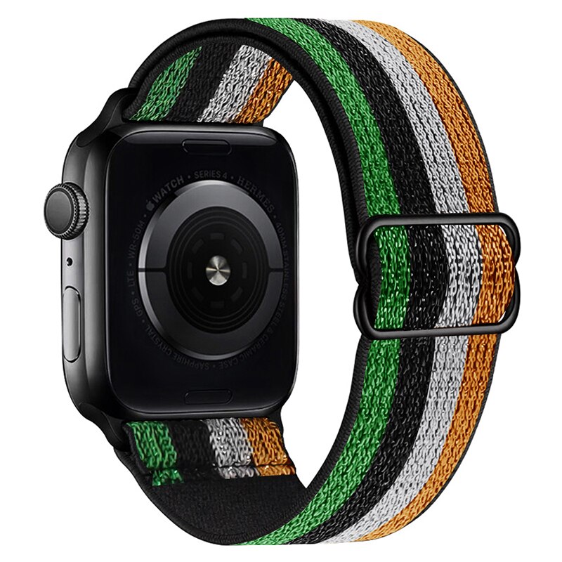 Adjustable Elastic Nylon solo Loop Strap for Apple watch band 44mm 40mm 38mm 42mm Scrunchie bracelet iWatch series 3 4 5 6 se
