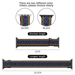 Braided Nylon Loop Elastic Buckle for Apple Watch Band 44mm40mm SE 65 Leopard Bracelet Strap on Smart iWatch Series 38mm42mm 432