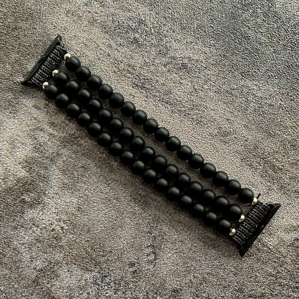 Retro Buddha Beads Elastic Bracelet BeltFor Apple Watch Band 38mm 40mm 42mm 44mm Watchbands iWatch Strap Series 2 3 4 5 6 SE