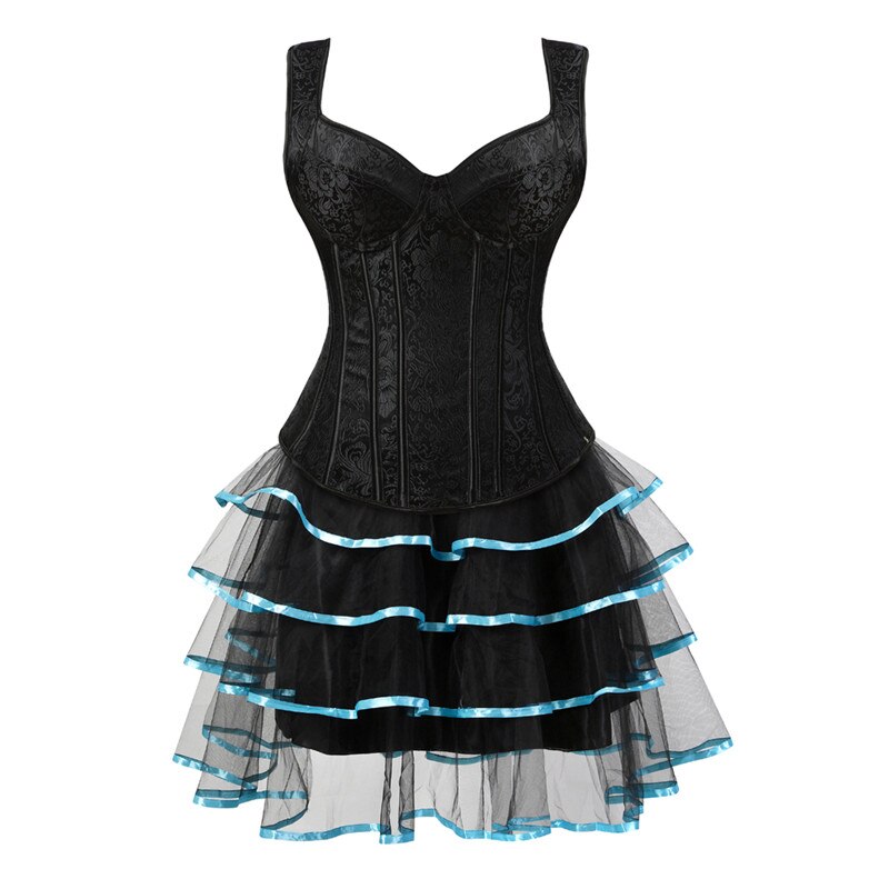 Women Gothic Sexy Corset Dress Vintage Floral Jacquard Straps Cup Cors jetechband Women Gothic Sexy Corset Dress Vintage Floral Jacquard Straps Cup Cors jetechband