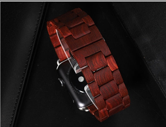 Wooden strap for Apple watch band 44mm 40mm iWatch band 42mm 38mm Metal Butterfly clasp bracelet Apple watch series 6 5 4 3 se
