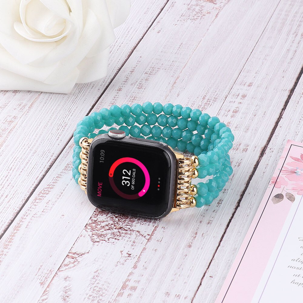 Yoga Stone Relax Bracelet Jewelry Bling Wristband Strap for Apple Watch SE 6 Band Chakras Beaded 38mm 40mm 42mm 44mm