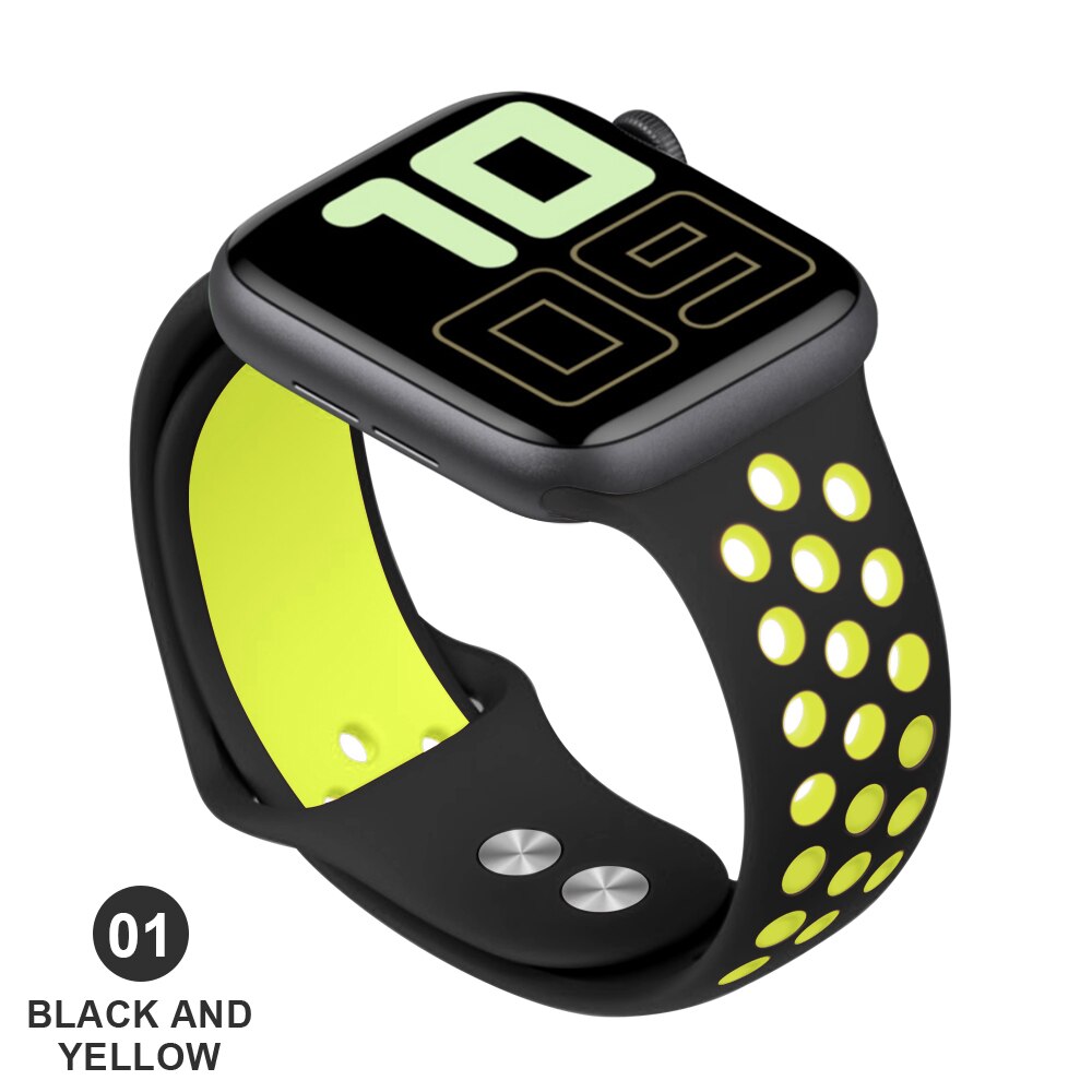 Band for Apple Watch 5 4 3 2 1 42MM 38MM soft Breathable strap Silicone Sports bands for Nike+ Iwatch series 5 4 3 40mm 44mm