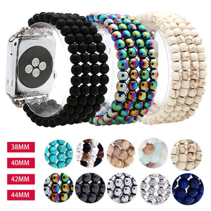 Fashion Jewelry Watch Strap for Iwatch 5 4 3 Bracelet Bead String Wristband Replacement Apple Watchband Women Girl Wriststrap