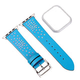 Diamond leather Bracelet strap+case for apple watch 4 44/40mm Protective Bumper Cover accessory For iWatch series 3 2 1 42/38mm