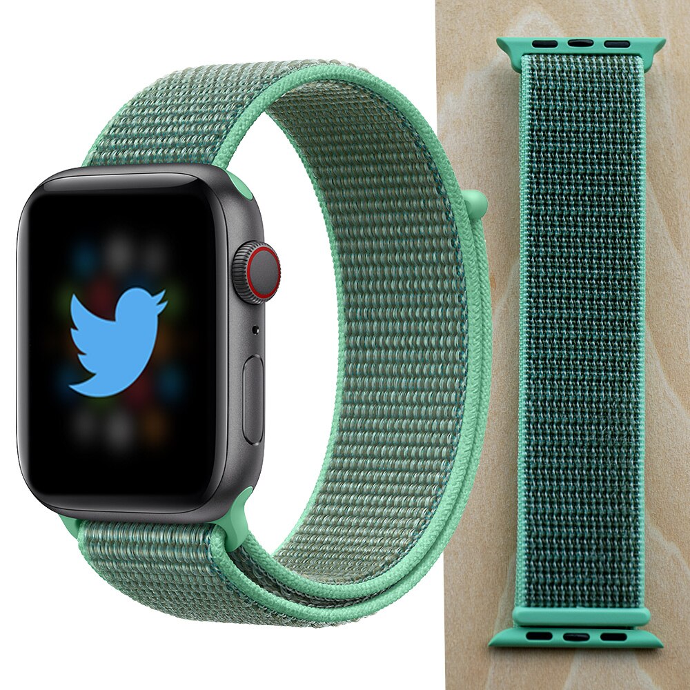 High Quality Nylon Sport Loop Replacment for Apple Watch band 44mm Series 5 4 3 2 1 Breathable Woven Strap 42mm iwatch 40mm 38mm