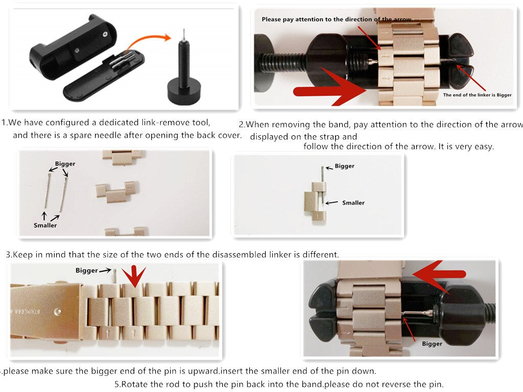 Band For Apple Watch 4 5 44mm 40mm 42mm 38mm 1/2/3 Metal Stainless Steel Bracelet Strap for iWatch Series Accessories