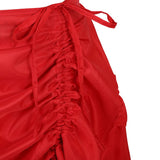 Women Gothic Steampunk Asymmetrical Pleated High Low Dancing Skirt Irregular Ruffles Pirate Skirts Halloween Costumes Plus Size