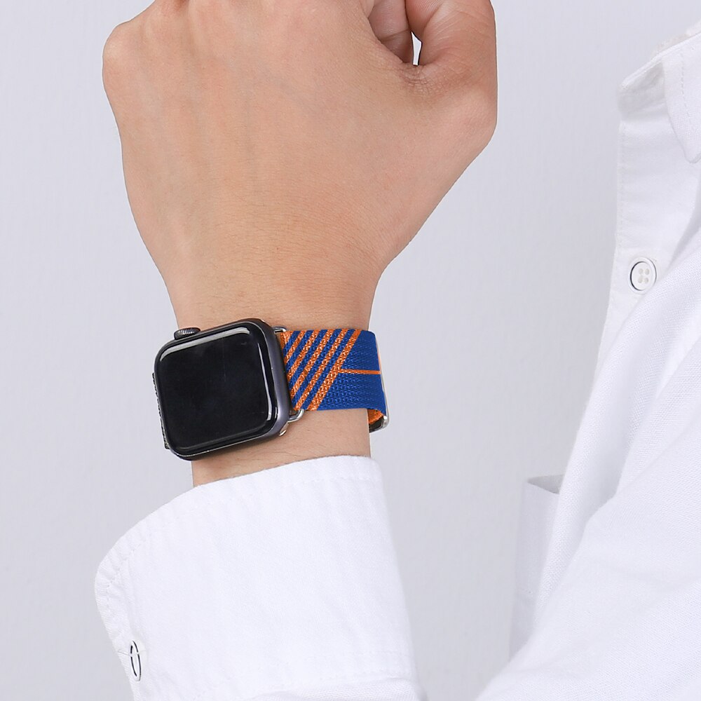 Nylon braid Jumping Single Tour Strap for iWatch 38mm 42mm sports band for Apple Watch 40mm 44mm bracelet 6 SE 5 4 321 Series
