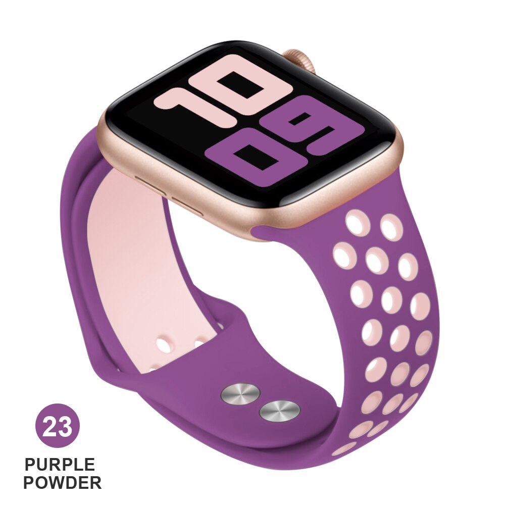 Band for Apple Watch 5 4 3 2 1 42MM 38MM soft Breathable strap Silicone Sports bands for Nike+ Iwatch series 5 4 3 40mm 44mm