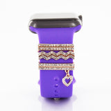 Decorative Ring for Apple Watch Band Charms for Samsung Galaxy Smart Watch Sport Silicone Strap Accessories with Bling Diamond
