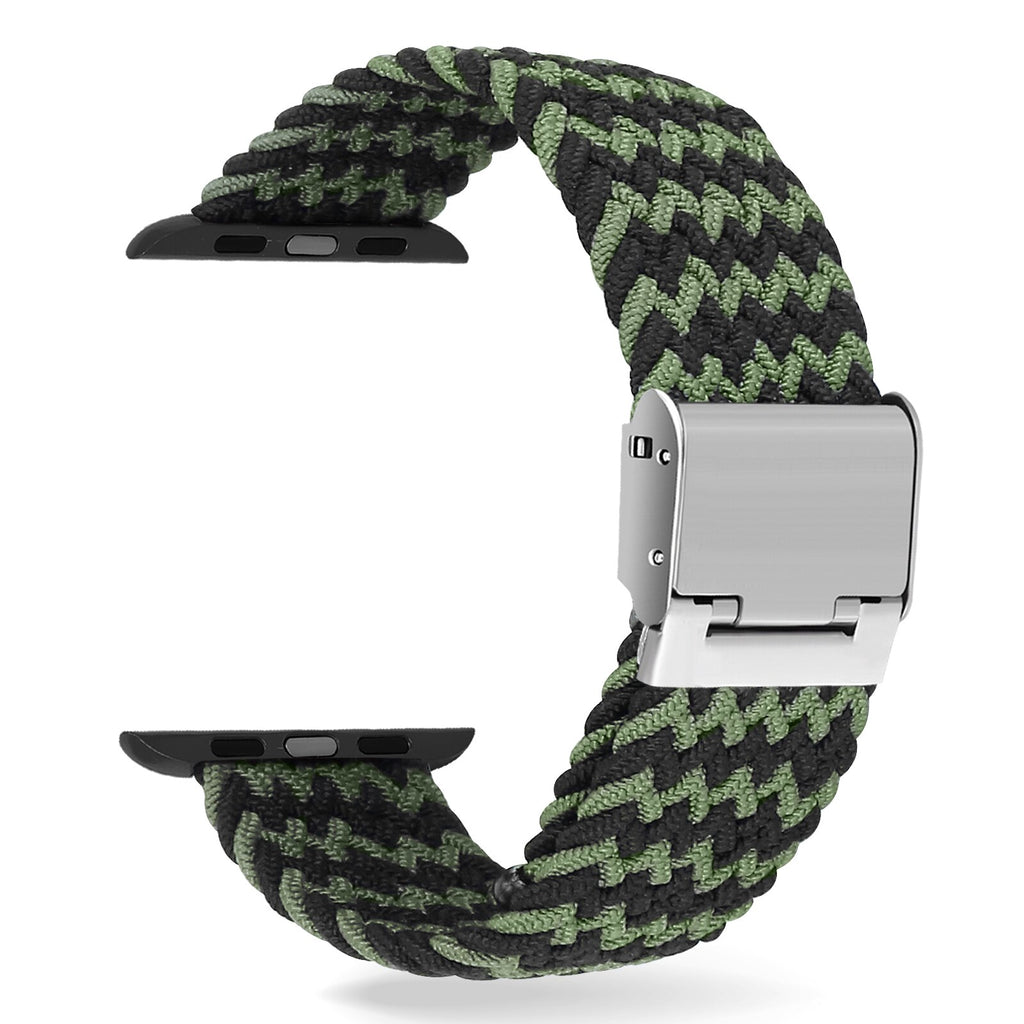 Adjustable elastic nylon Apple Watch Bands 44mm 40mm 38mm 42mm, iWatch Bands for Women Men, Adjustable Braided Solo Loop