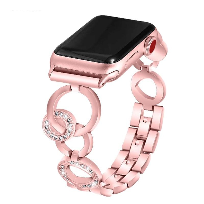 Diamond Stainless Steel Replacement Strap For Apple Watch Women Bracelet